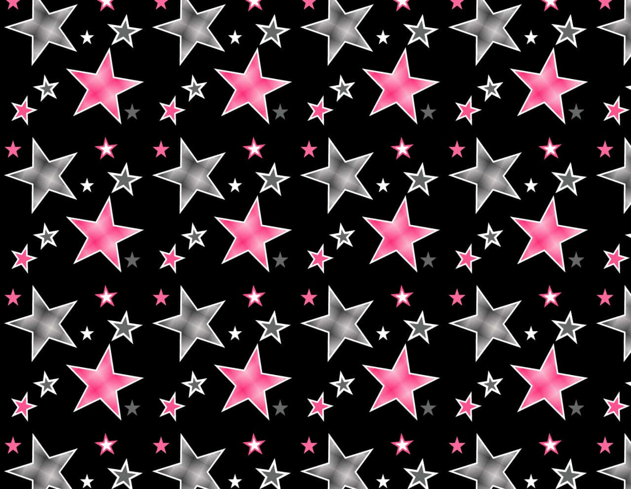 Gleaming Pink Stars in Outer Space Wallpaper