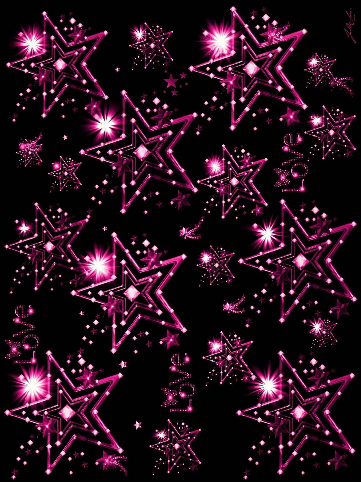 Pink Stars - A Vibrant Cosmic Dream Wallpaper