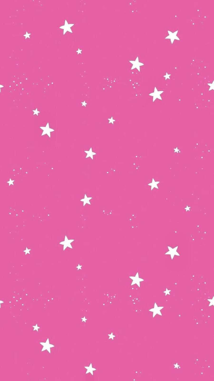 A dazzling display of pink stars in the night sky Wallpaper