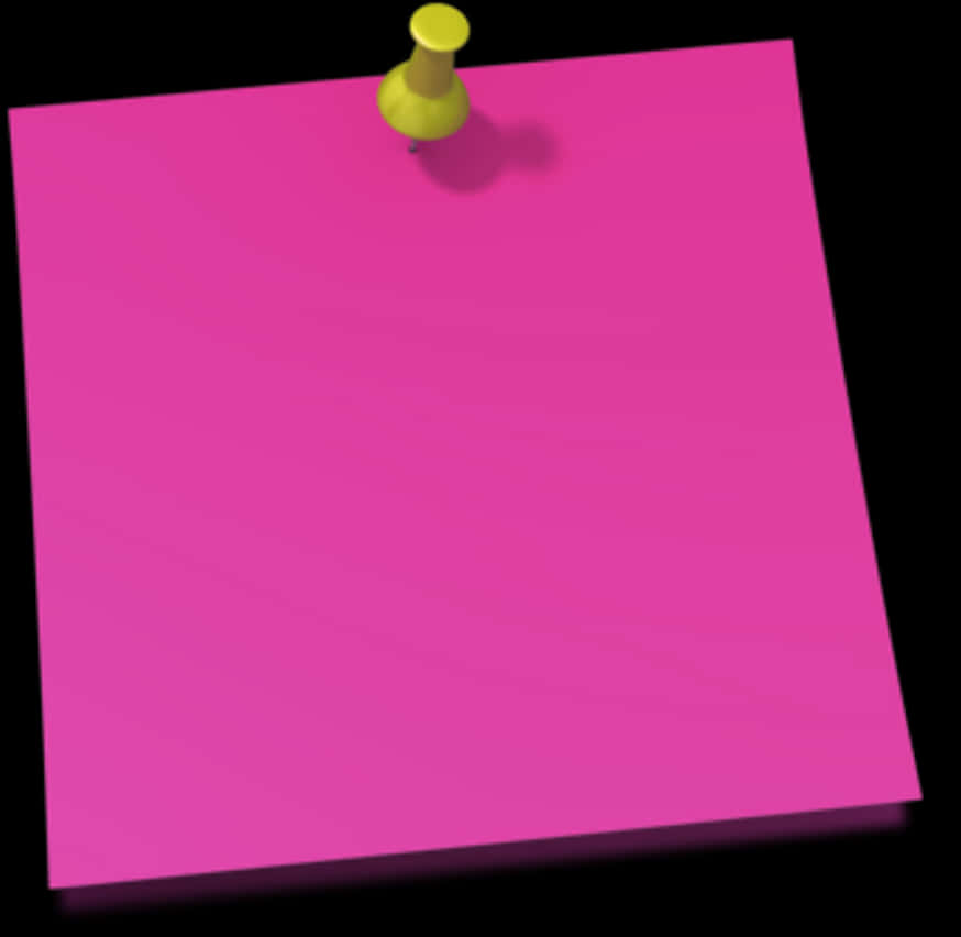Pink Sticky Notewith Push Pin PNG