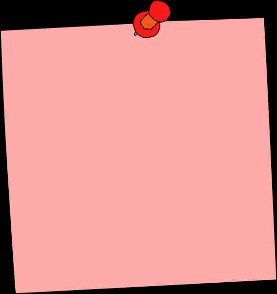 Pink Sticky Notewith Red Push Pin PNG