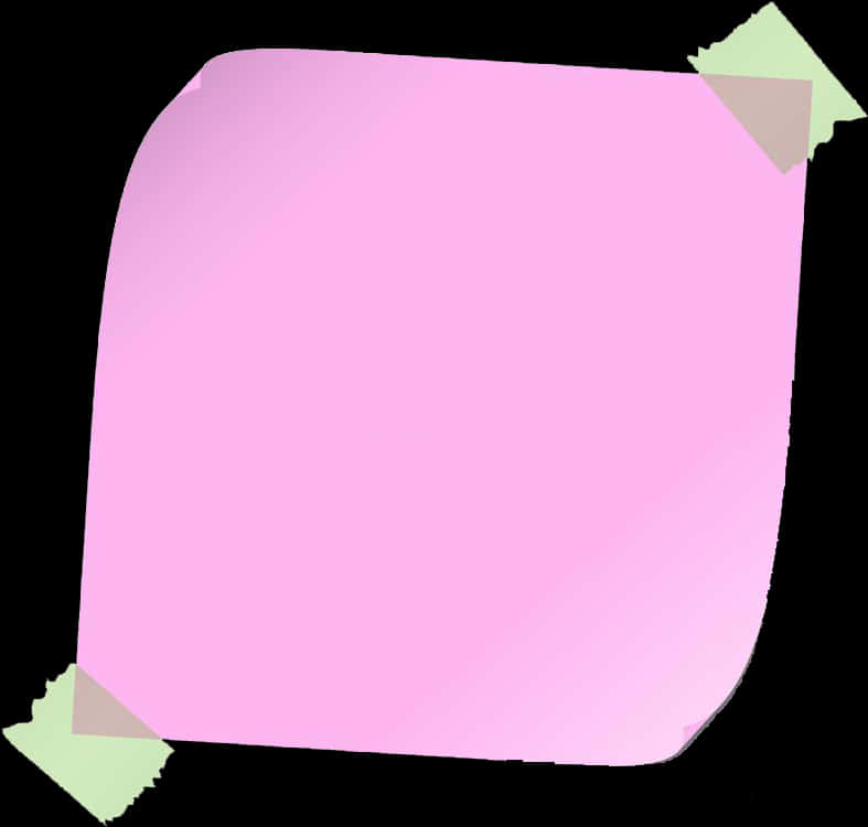 Pink Sticky Notewith Tape Corners PNG