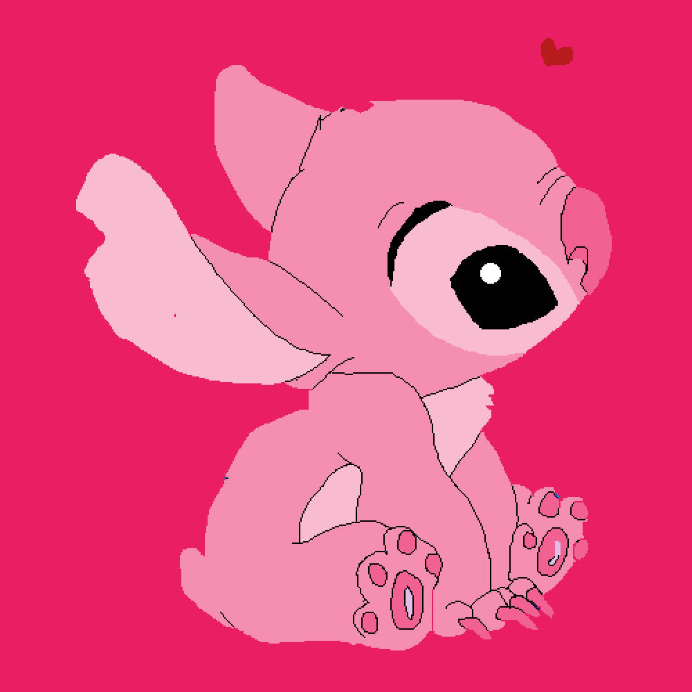 Dibujode Stitch Fan En Color Rosa Fondo de pantalla