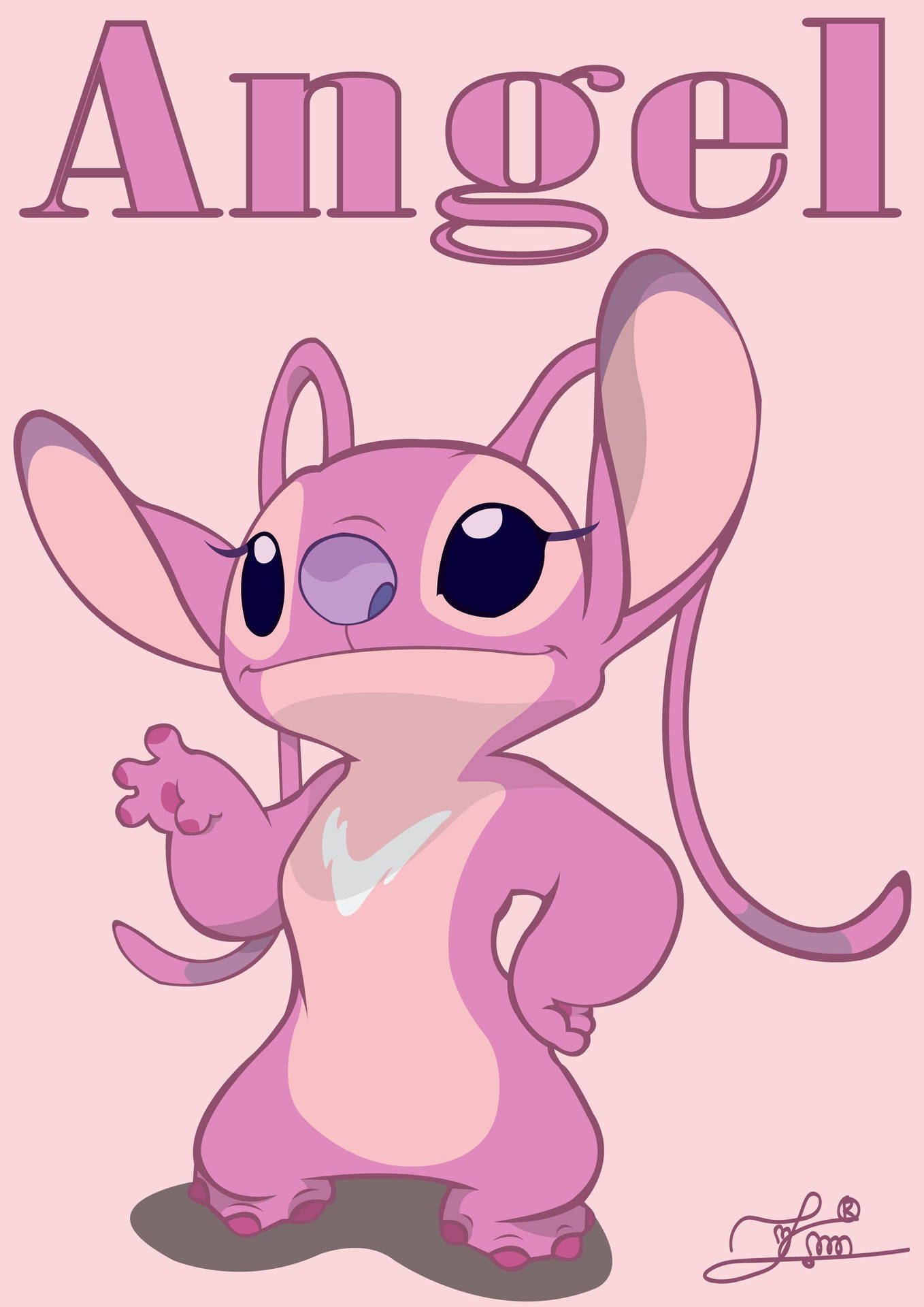 Feel Bold, Beautiful And Confident In Pink Stitch's Stylish Apparel Wallpaper