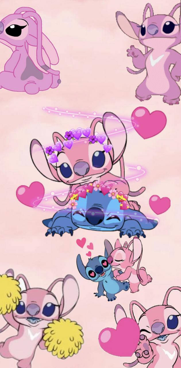 Download Adorable Pink Stitch Phone Wallpaper | Wallpapers.com