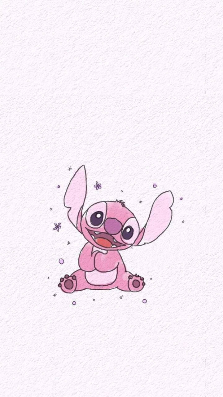 Pink Stitch Cute Drawing Wallpaper