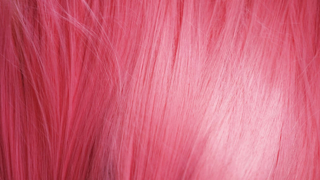 Pink Straight Hair Closeup Wallpaper