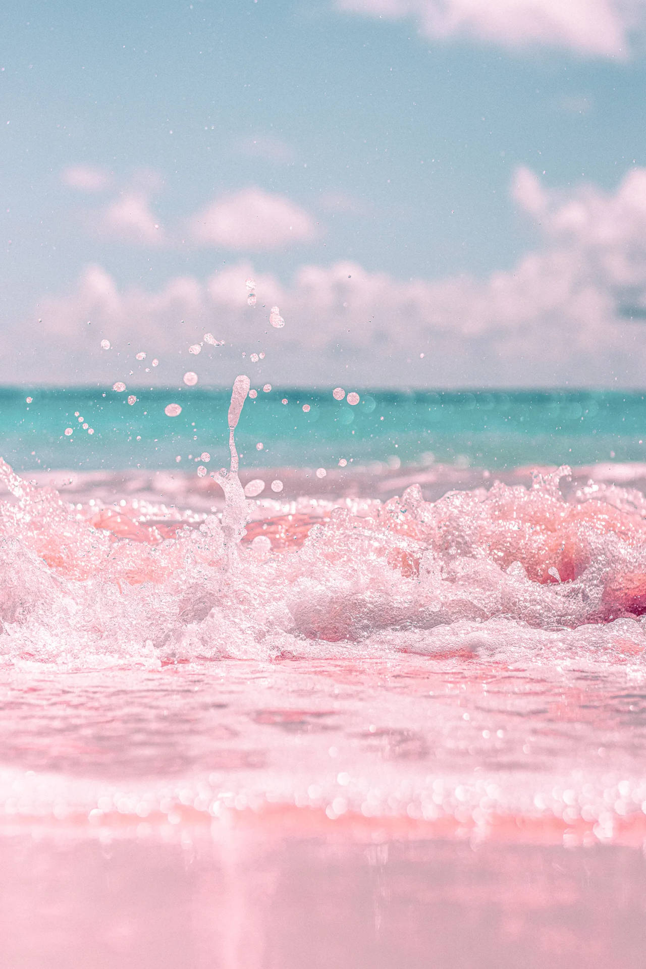 Pink Strand Sand Sommer Iphone Wallpaper