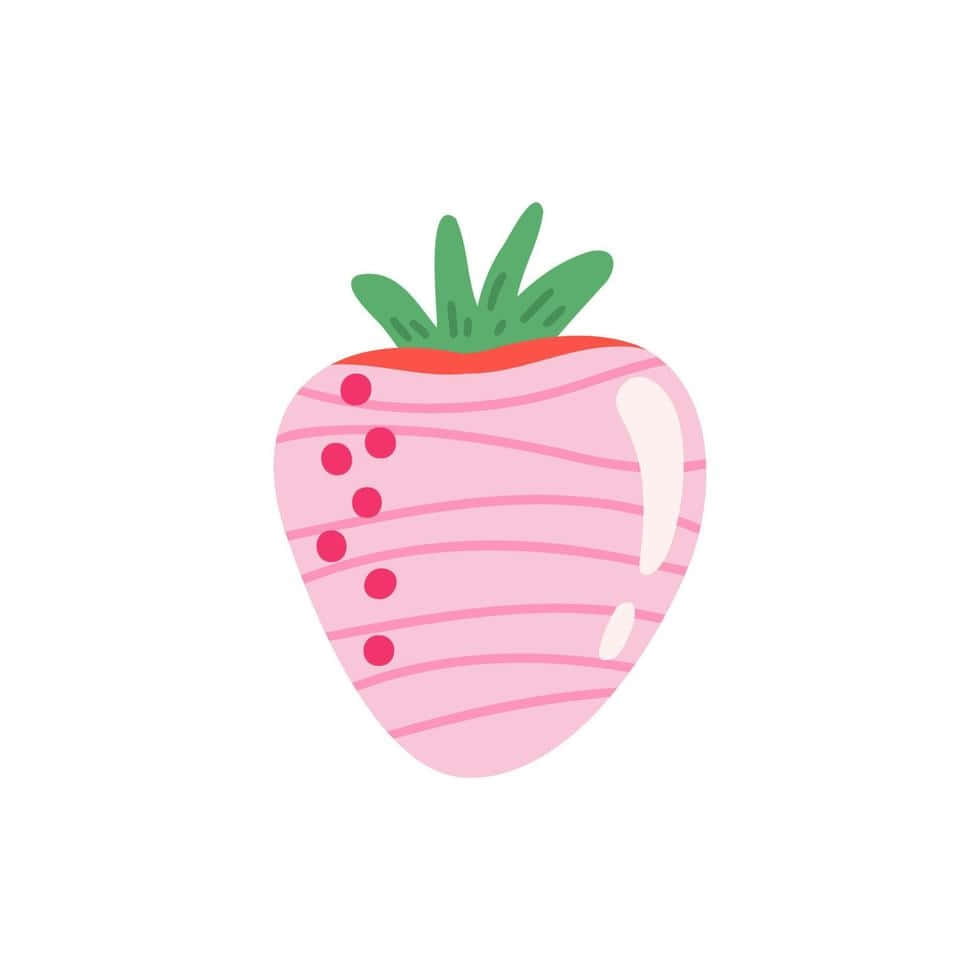 Pink Strawberry Illustration Wallpaper