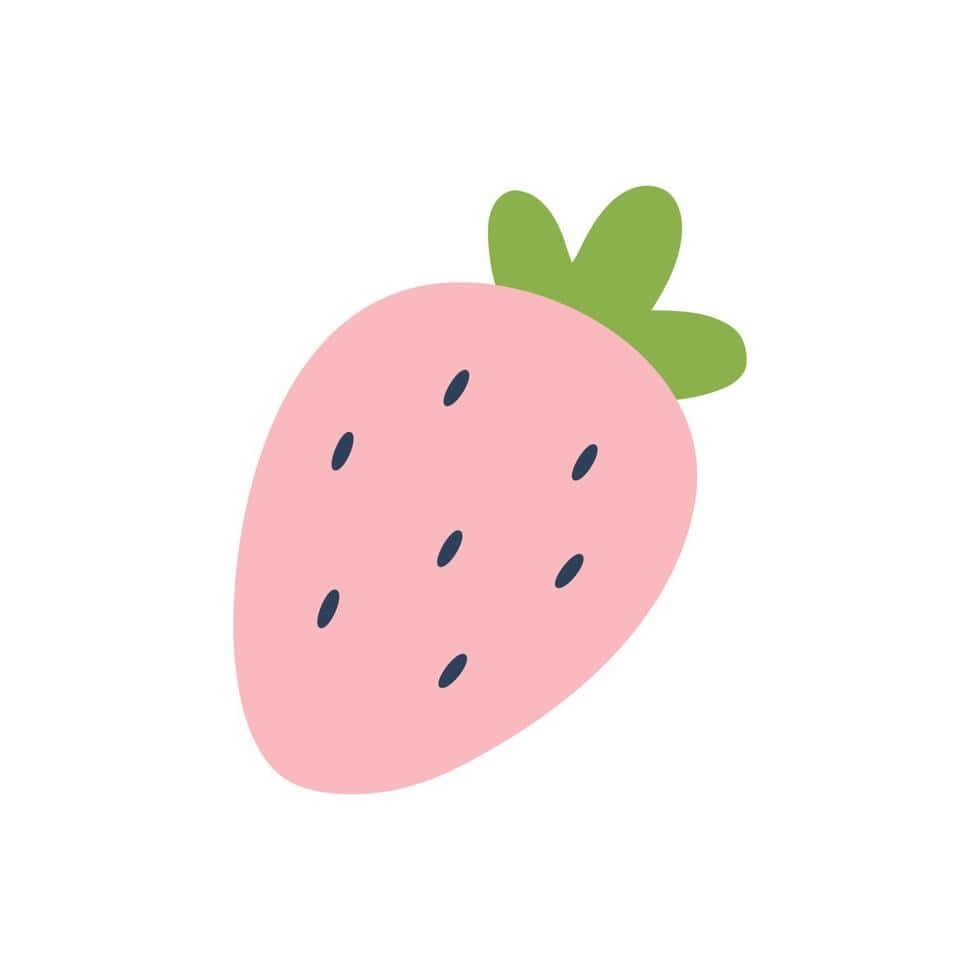 Pink Strawberry Illustration Wallpaper