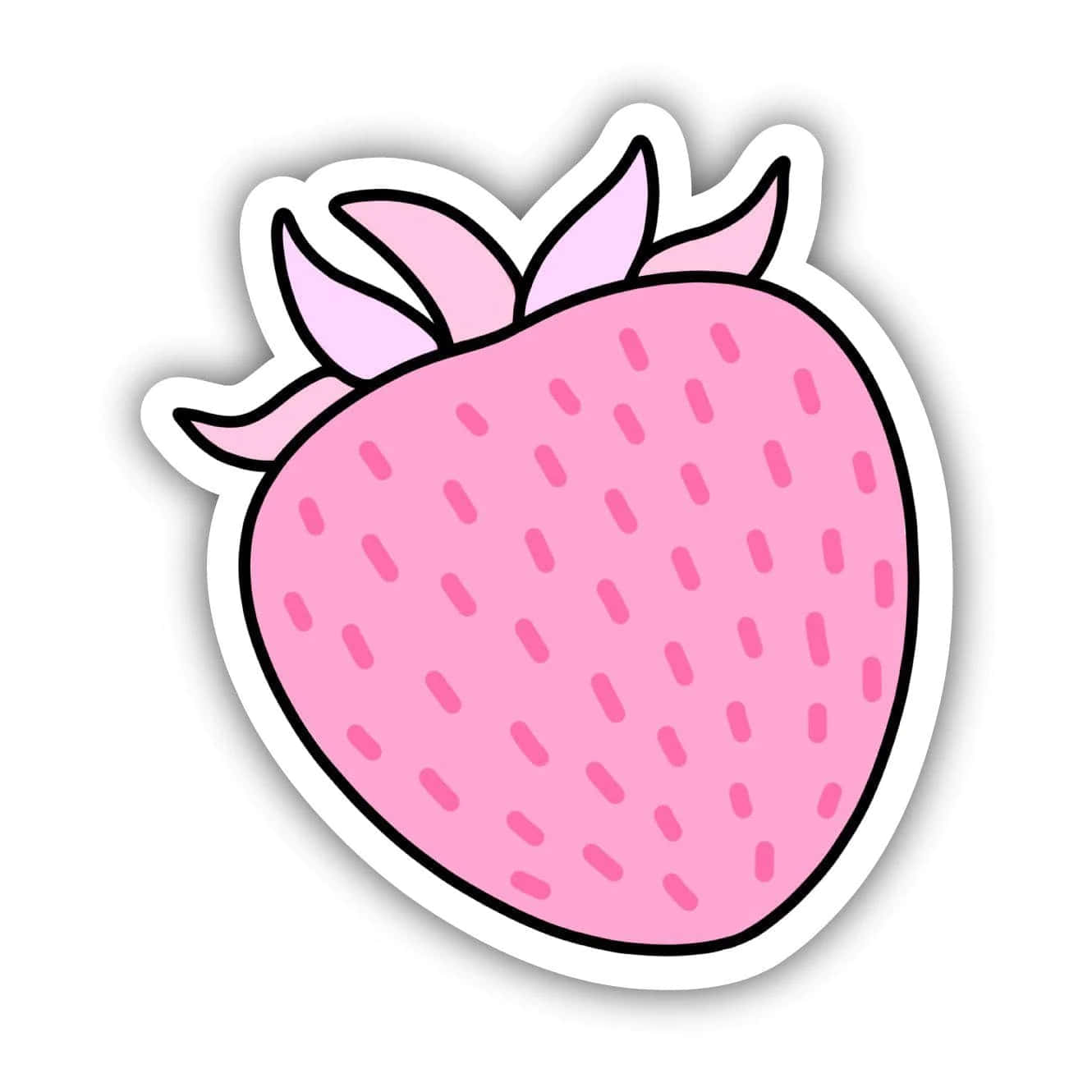 Pink Strawberry Sticker Graphic Wallpaper