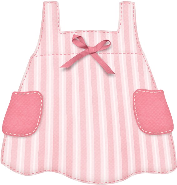 Pink Striped Baby Dress Graphic PNG