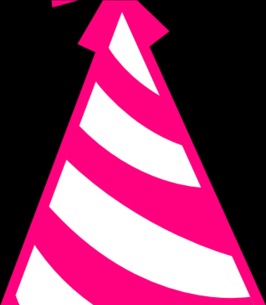 Pink Striped Birthday Hat PNG