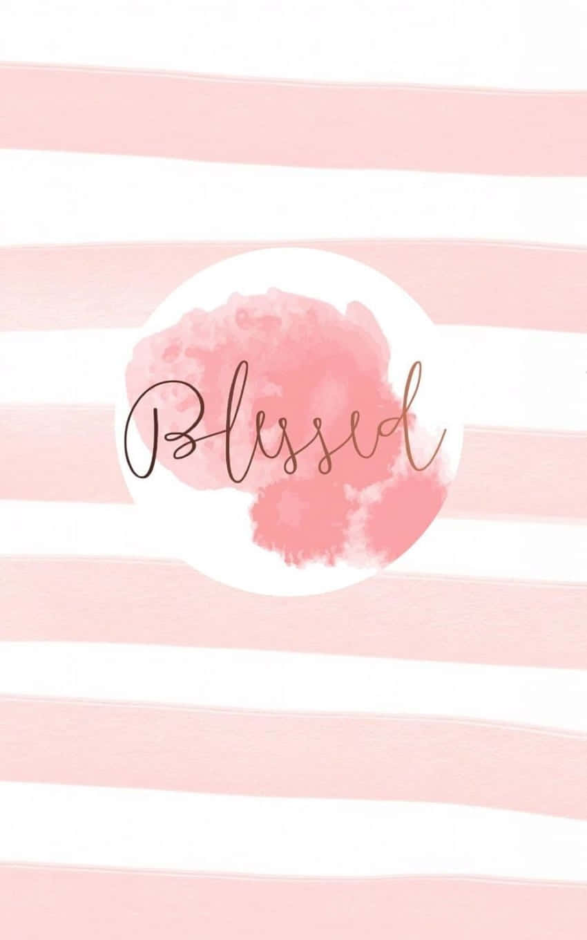 Pink Striped Blessed Artwork Wallpaper