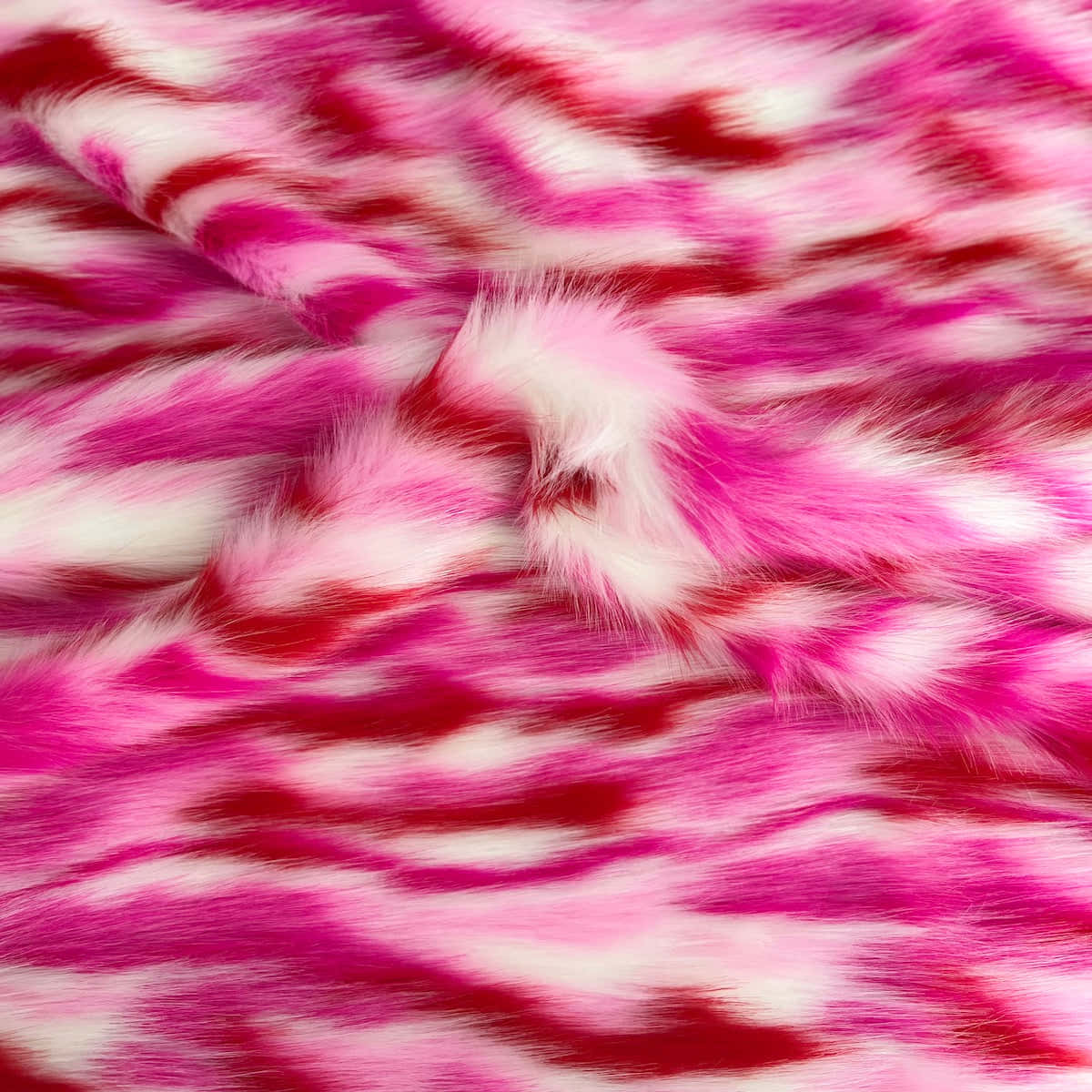 Pink Striped Faux Fur Texture Wallpaper