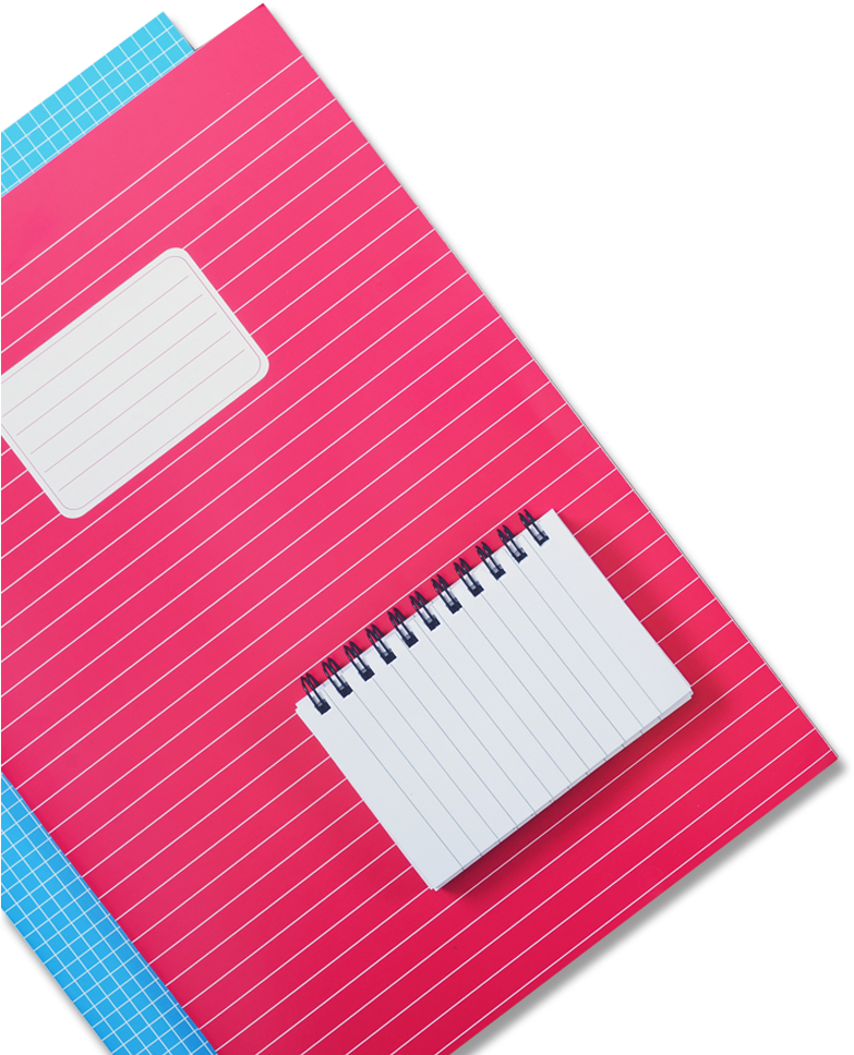 Pink Striped Notebookand Notepad PNG