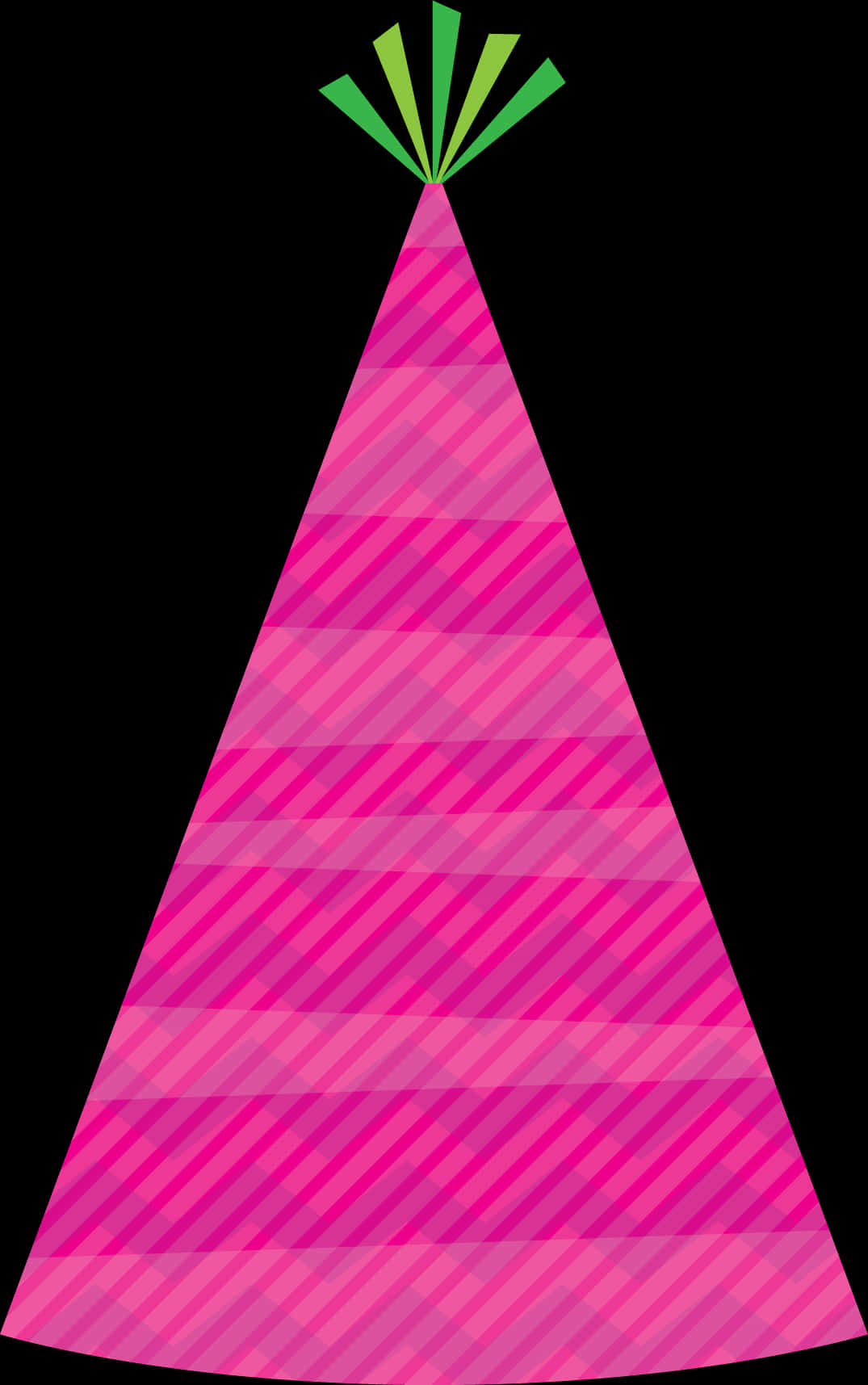 Pink Striped Party Hat PNG