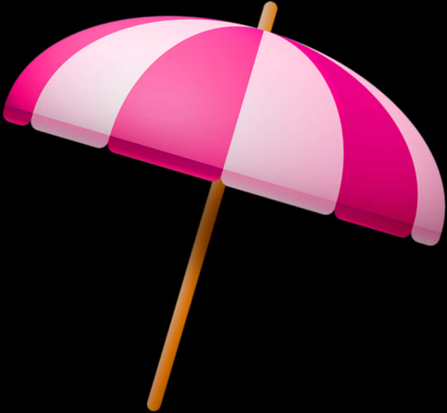 Pink Striped Umbrella Graphic PNG