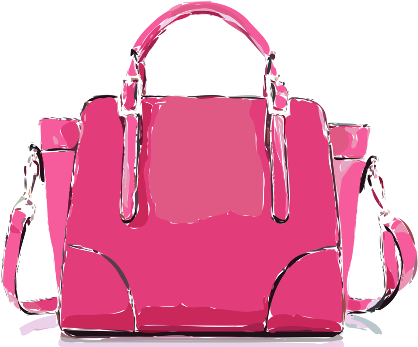 Pink Stylish Handbag Illustration PNG