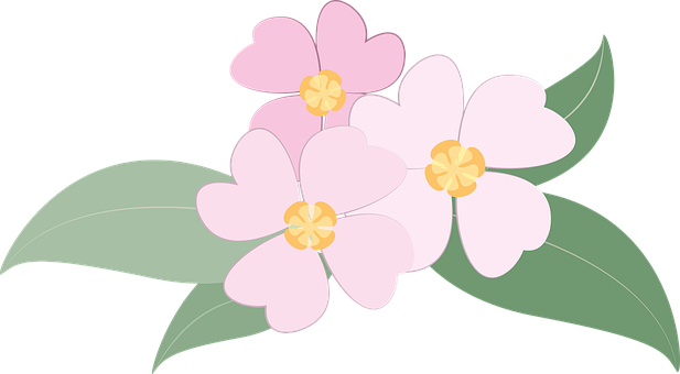 Pink_ Stylized_ Flowers_ Vector_ Illustration PNG