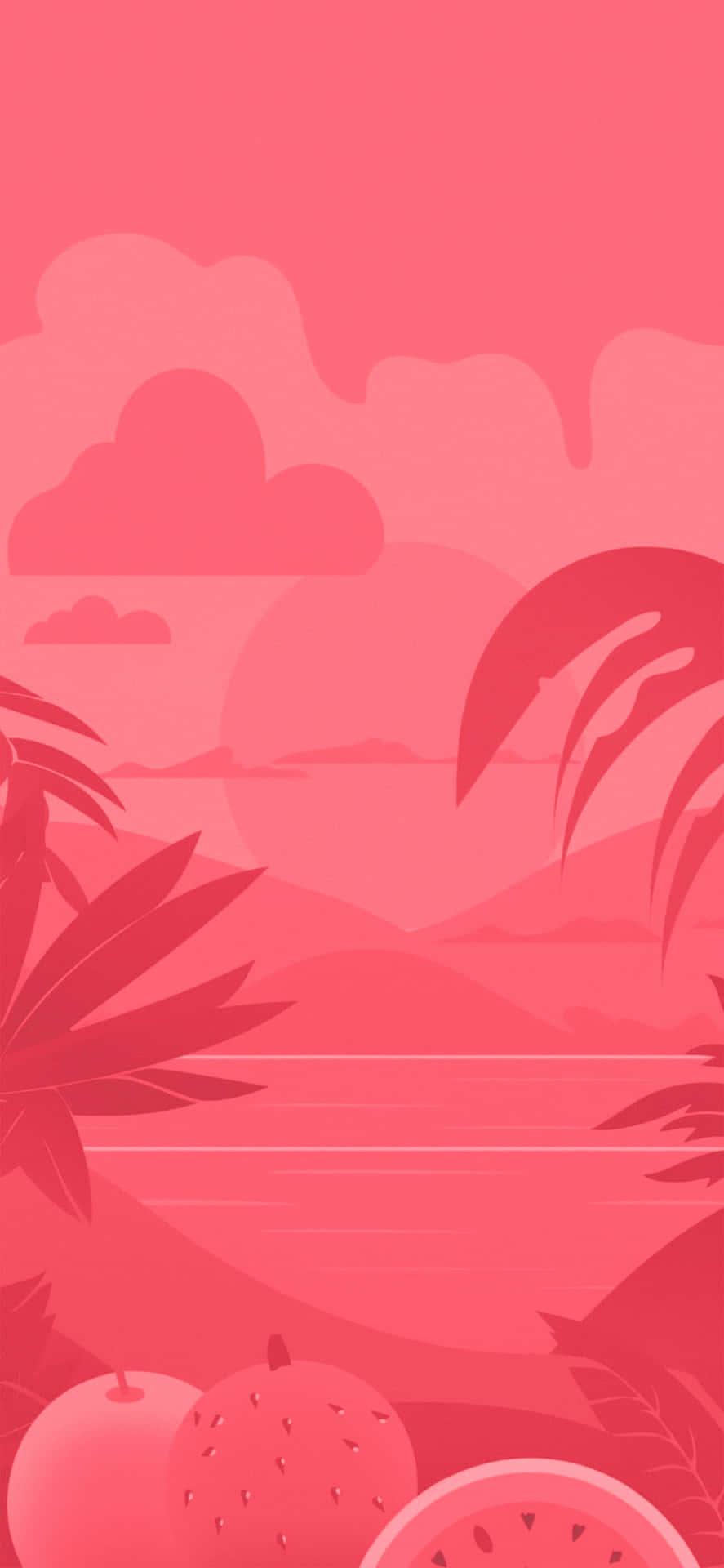 Pink Summer Aesthetic Beach Scene Wallpaper