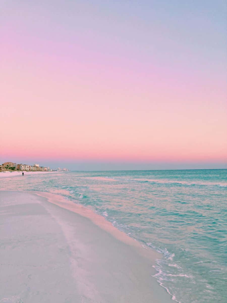 Pink Summer Beach Sunset Wallpaper