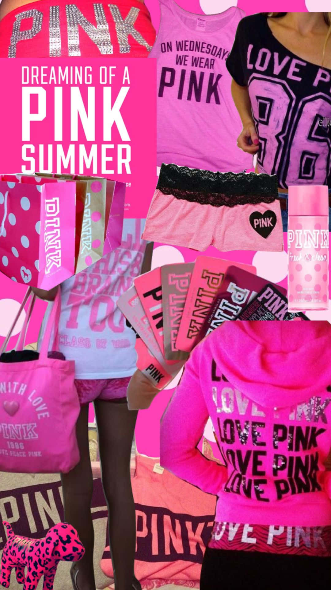 Pink Summer Dream Collage Wallpaper
