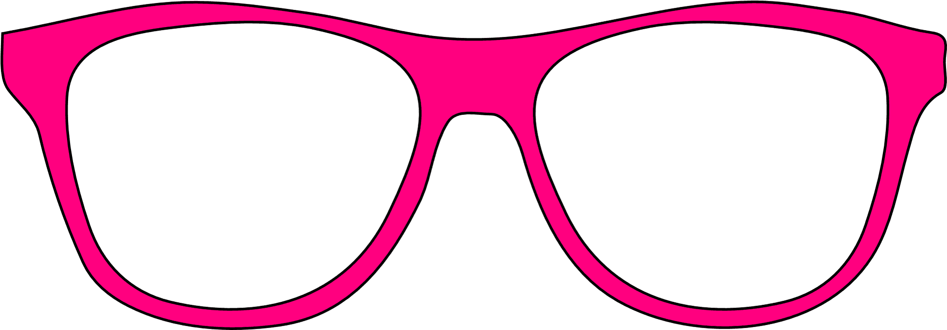Pink Sunglasses Outline PNG