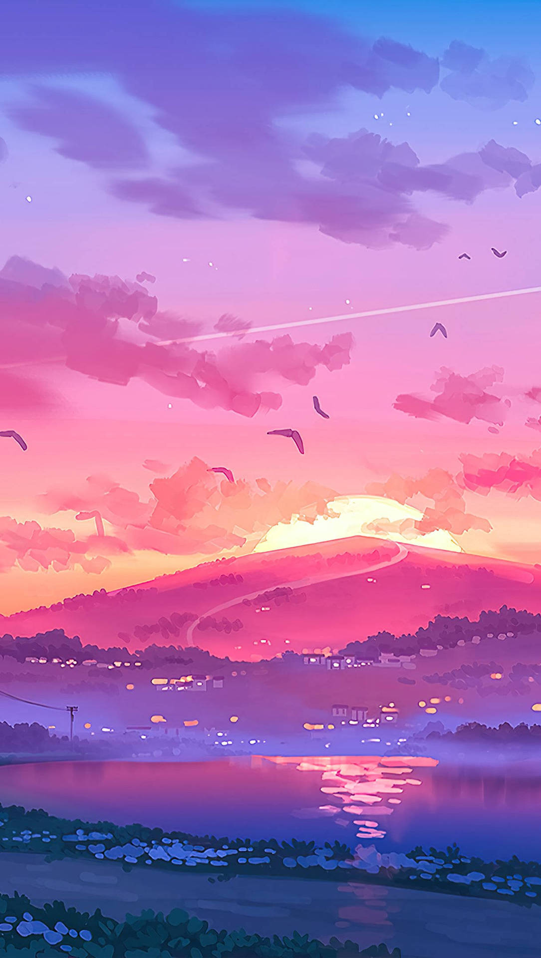 A calming sunset that brings a sense of peace Wallpaper