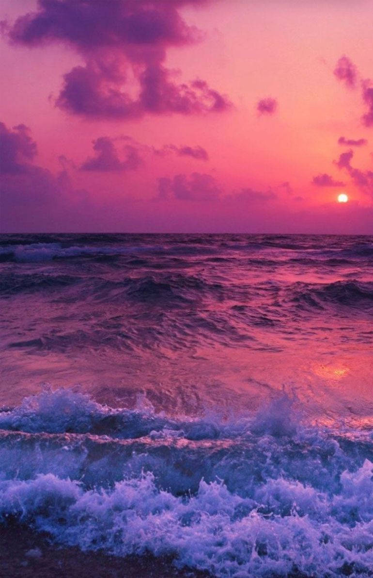Purple Sky With Clouds Wallpaper