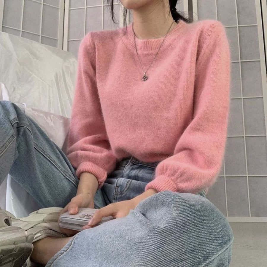 Pink Sweater on a Hanger Wallpaper