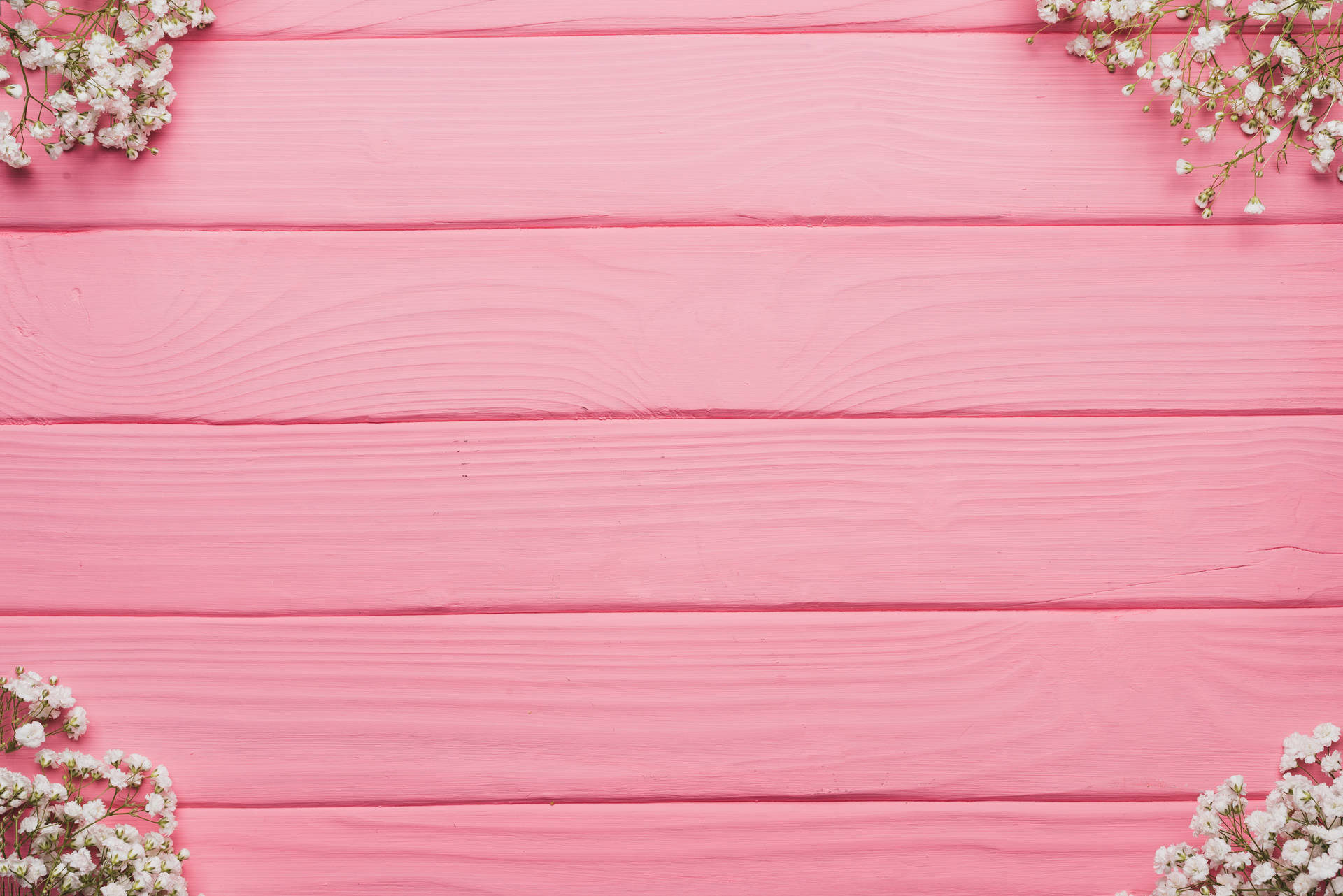 Pink Table With Flowers Background Wallpaper