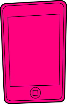 Pink Tablet Outline PNG