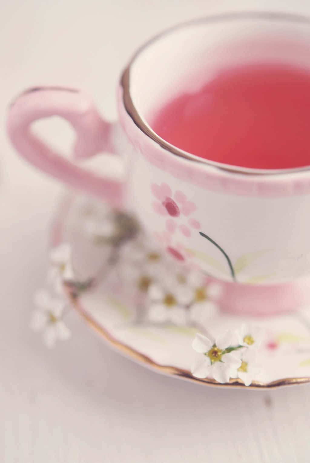 A Refreshing Cup of Pink Tea Wallpaper