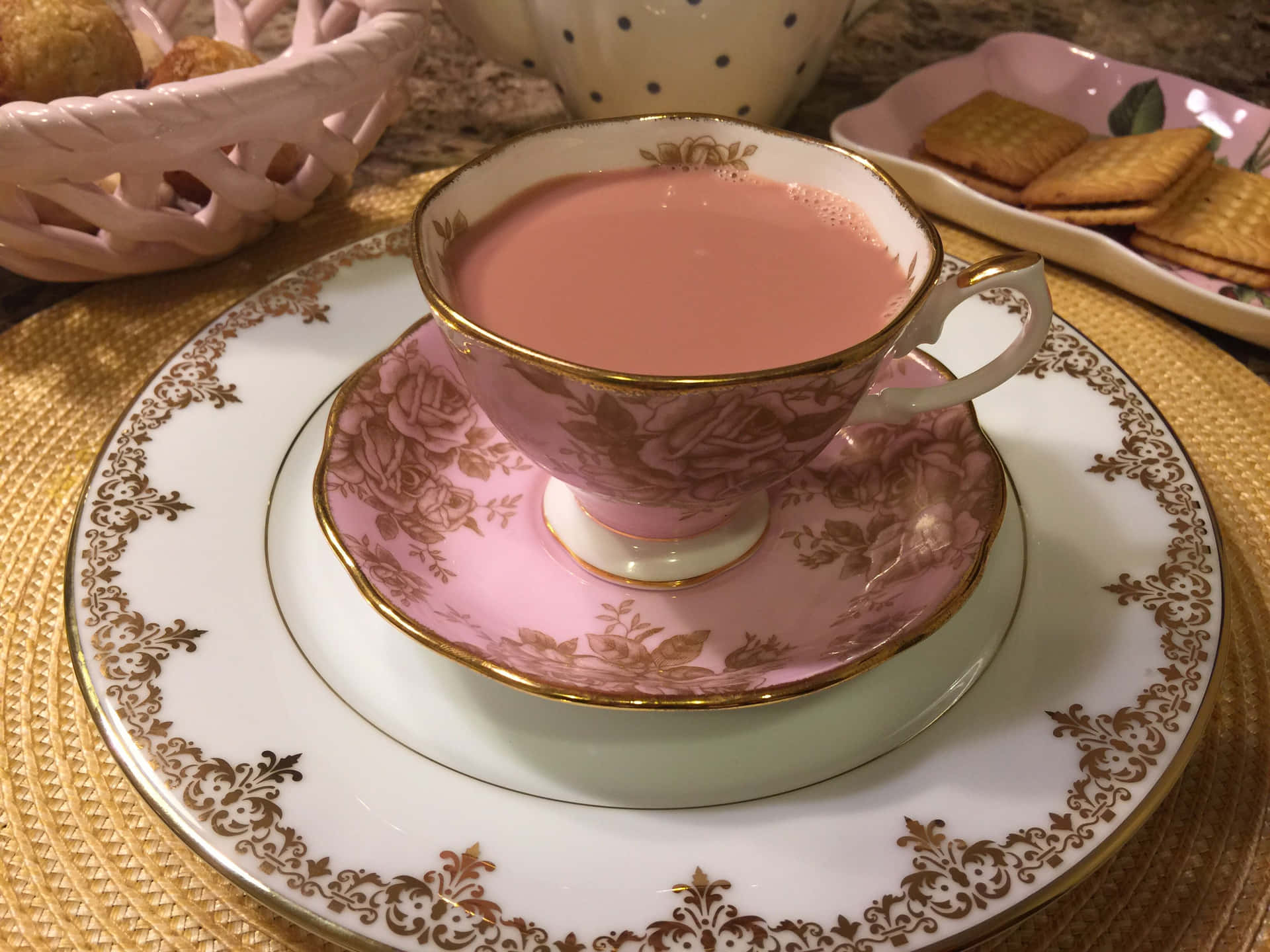 Pink Tea Delight Wallpaper