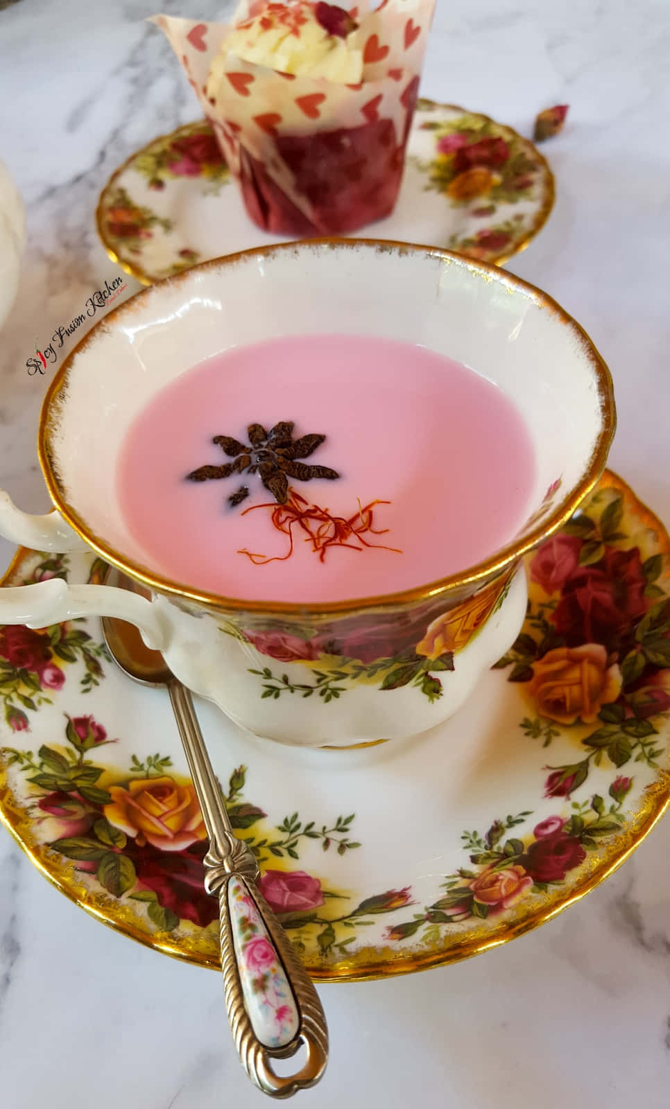 Elegant Pink Tea Setting Wallpaper