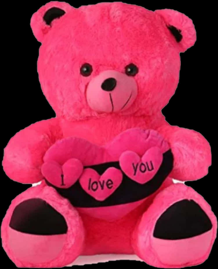 Pink Teddy Bear With Love Heart PNG