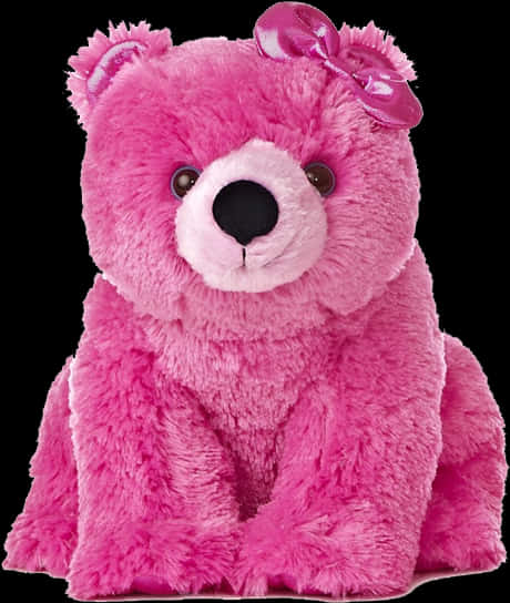 Pink Teddy Bearwith Bow PNG