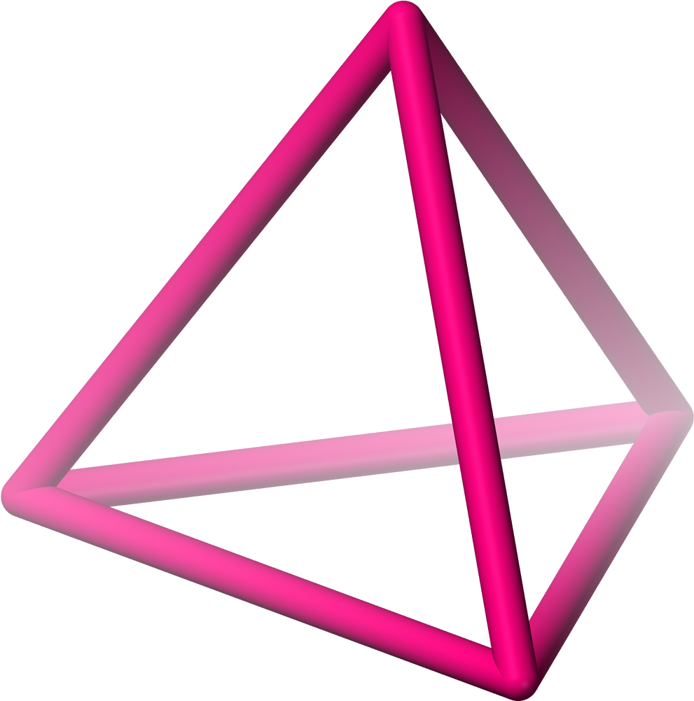 Pink Tetrahedron Frame3 D Render PNG