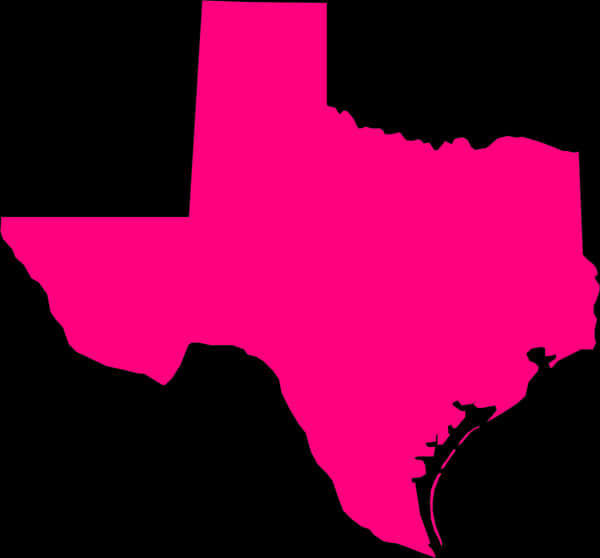 Pink Texas Map Silhouette PNG