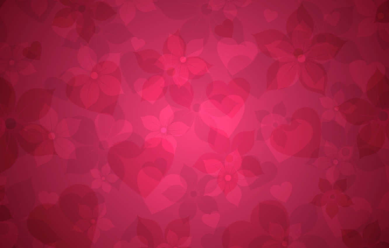 Valentine's Day Background With Hearts And Flowers