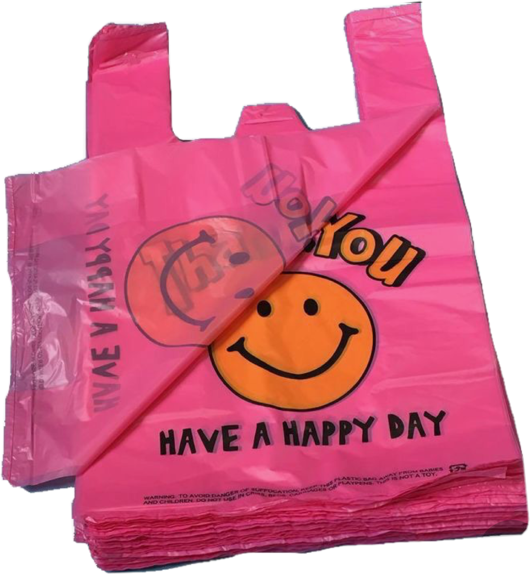 Pink Thank You Plastic Bag PNG