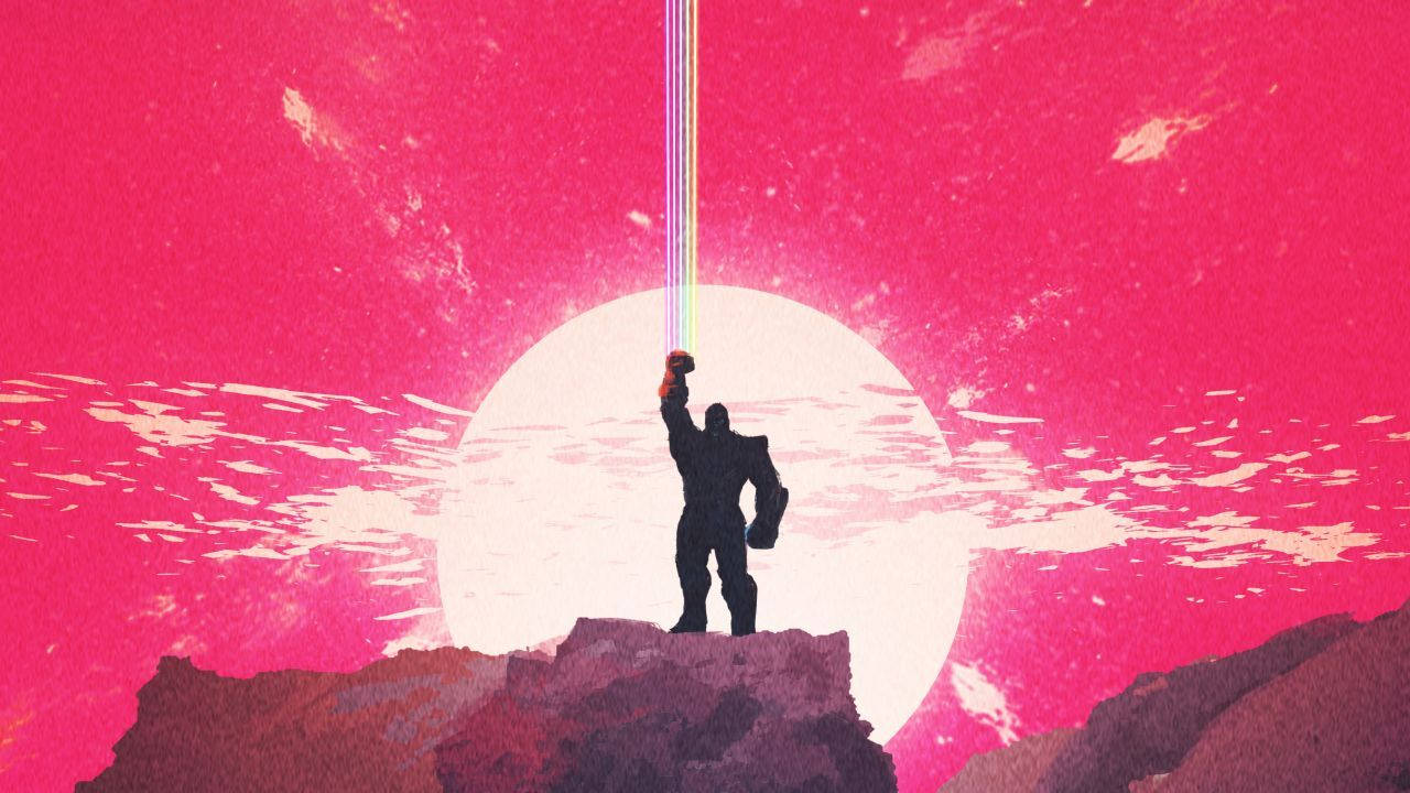 Pink Thanos Baggrundskunst Wallpaper