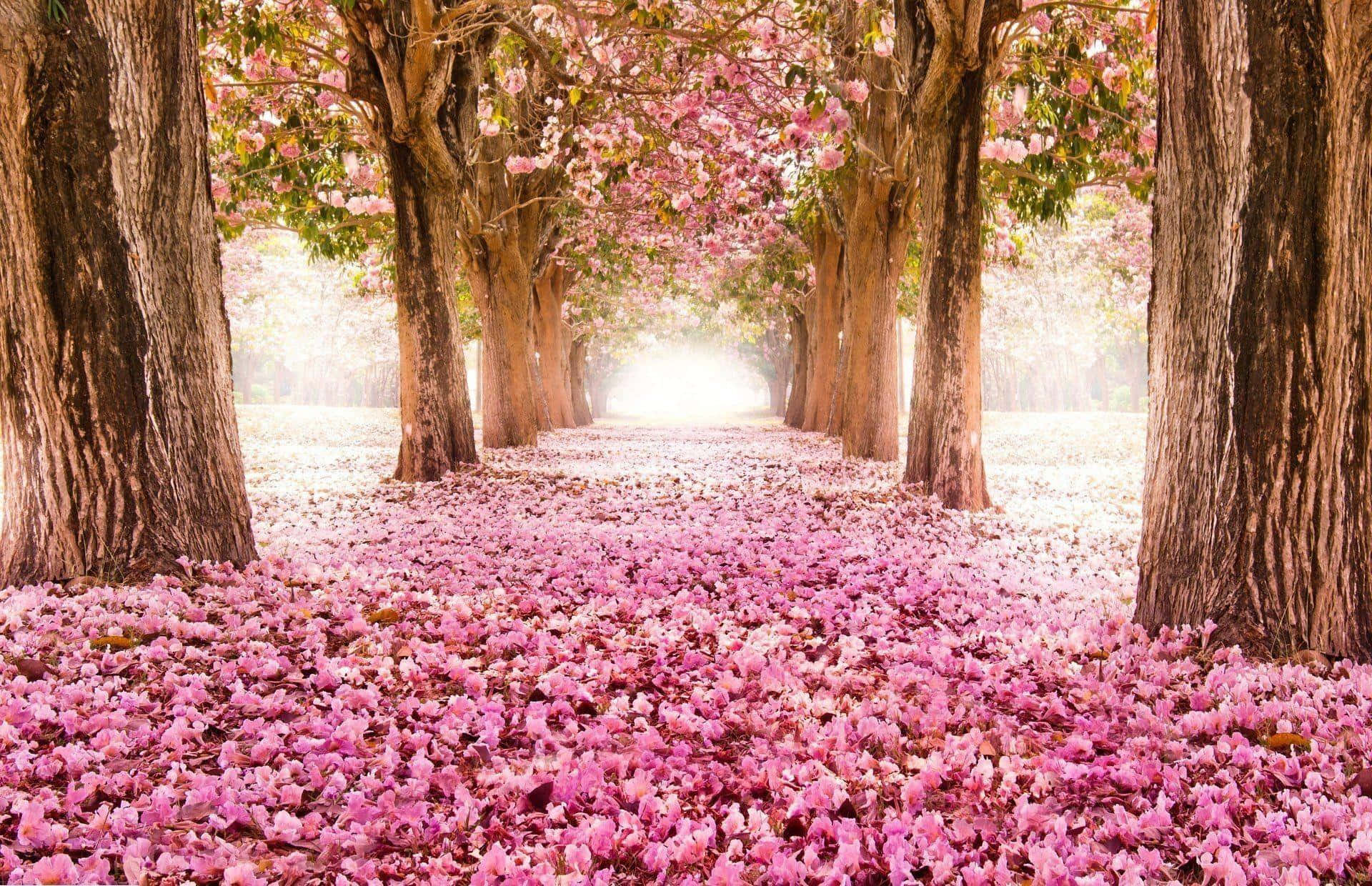 "Breathtaking pink trees" Wallpaper