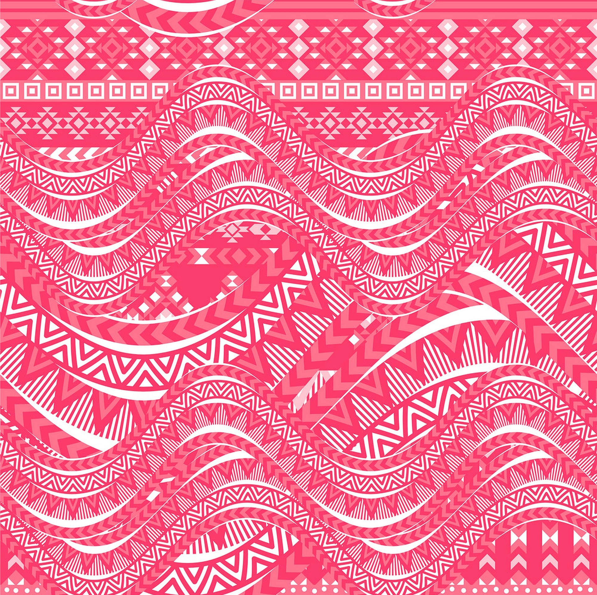 Pink Tribal Pattern Wallpaper