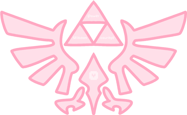 Pink Triforce Wings Graphic PNG