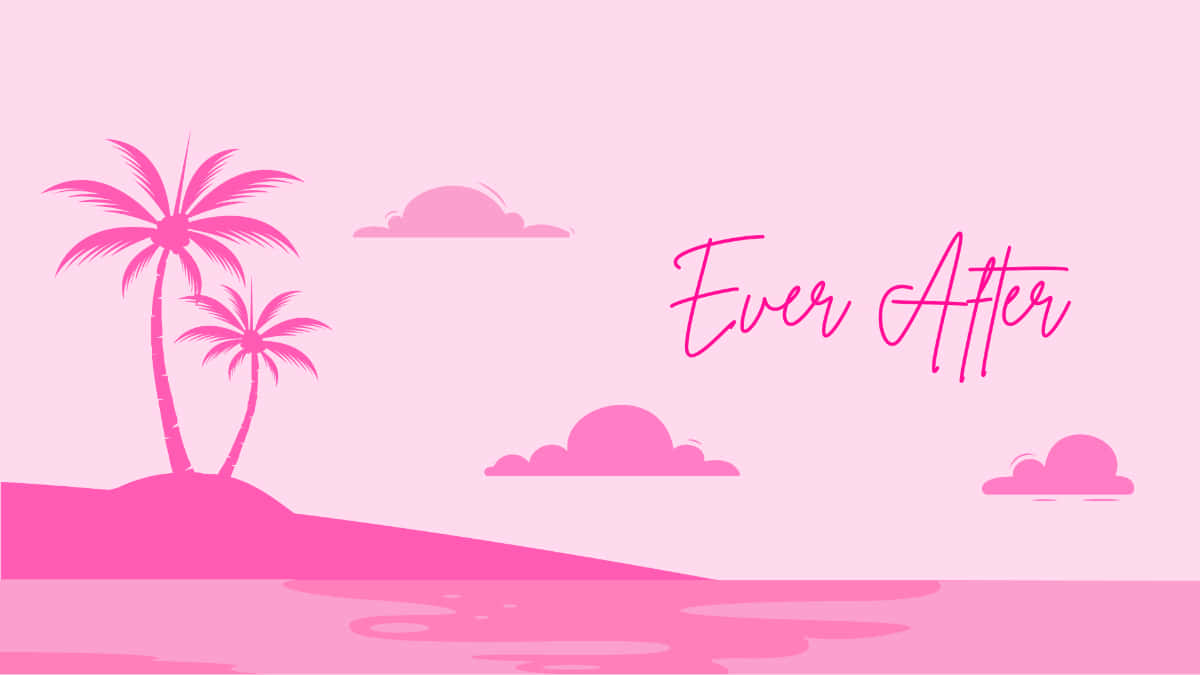 Pink Tropical Paradise Ever After Wallpaper