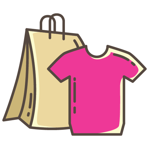 Pink Tshirt Shopping Bag Icon PNG