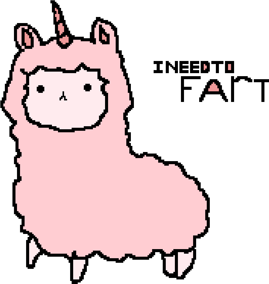 Pink Unicorn Alpaca Need To Fart PNG