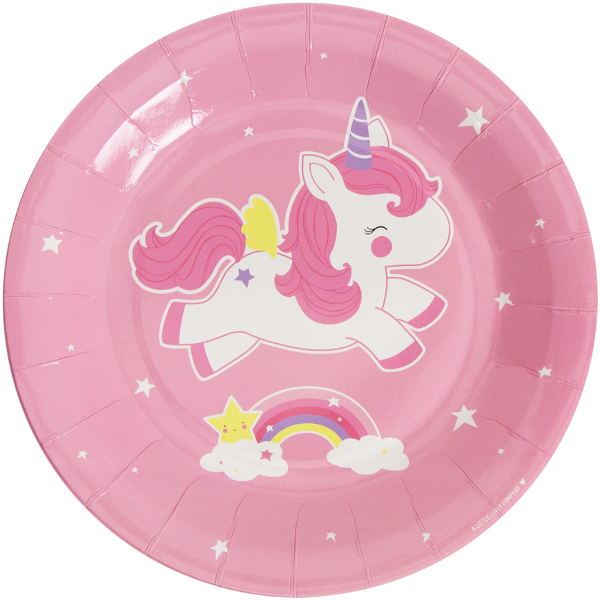Pink Unicorn Paper Plate PNG